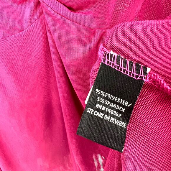 NEW NWT Torrid Size 0 Large 12 Magenta Pink Blouse Shirt Top Bell Sleeve - Picture 6 of 8